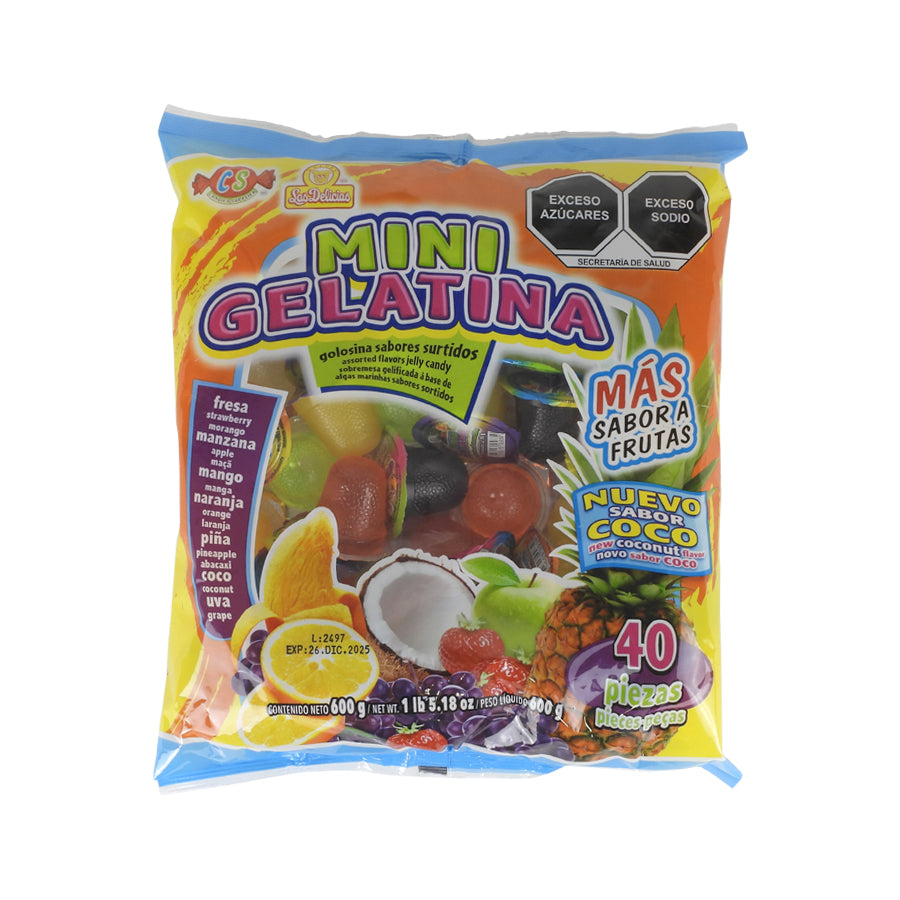 MINI GELATINA LAS DELICIAS SABORES BOLSA 40 PZAS
