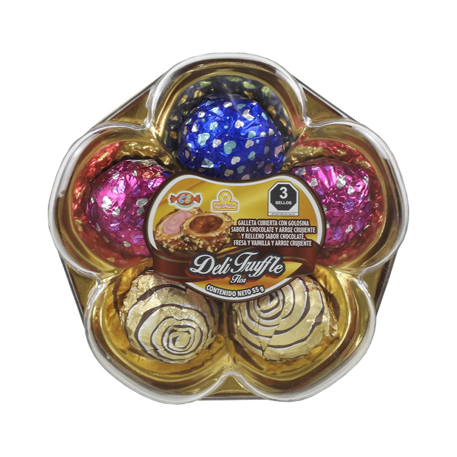 CHOCOLATE LAS DELICIAS ESTUCHE FLOR 5 PIEZAS