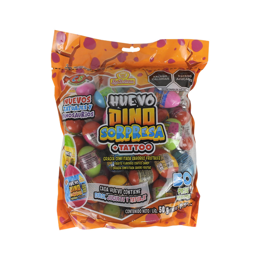 HUEVO DINO SORPRESA LAS DELICIAS 50 PZAS