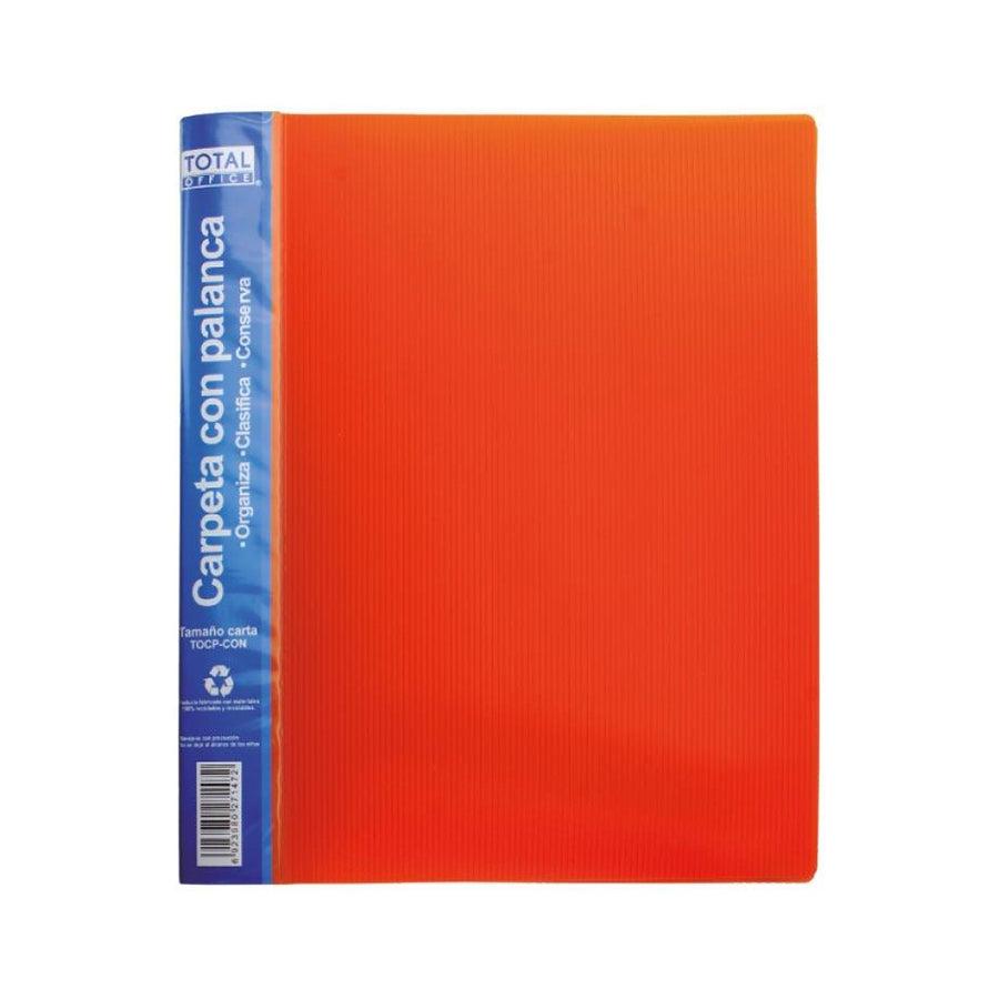 CARPETA DE PLASTICO C/PALANCA T/C SUNFULL NARANJA OPACO TOCP-CON