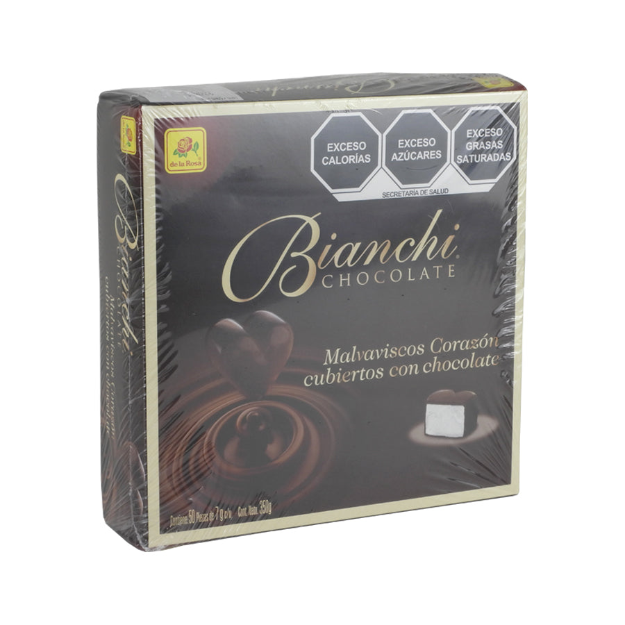 MALVAVISCO DE CORAZON LA ROSA CUBIERTO CON CHOCOLATE 50 PZAS