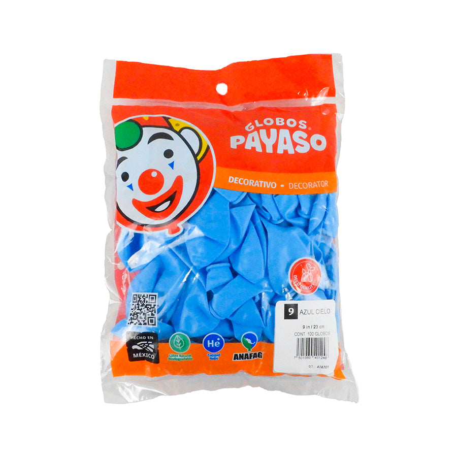 GLOBO PAYASO DECORADOR N9 100 PIEZAS