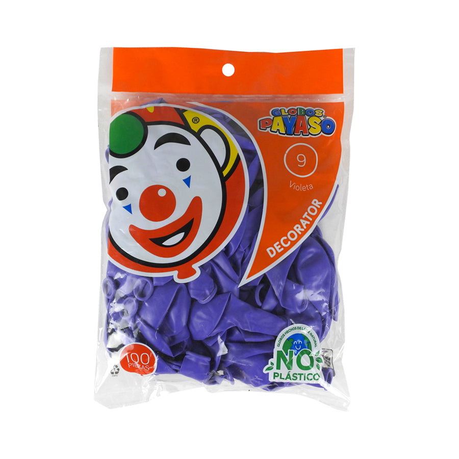 GLOBO PAYASO DECORADOR N9 100 PIEZAS