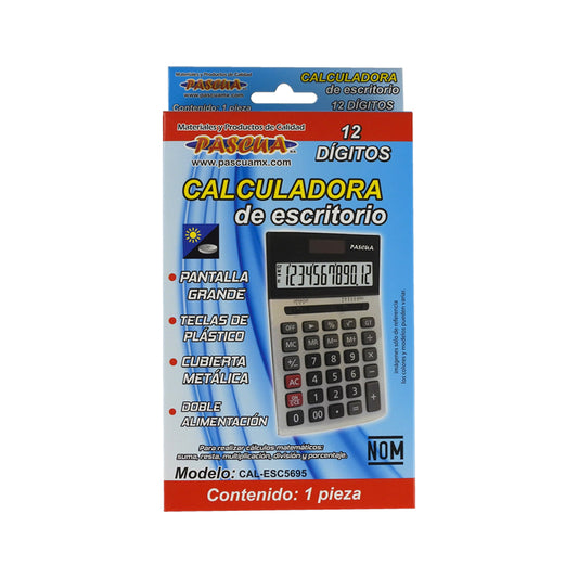 CALCULADORA DE ESCRITORIO PASCUA 12 DIG MOD.CAL-ESC5695