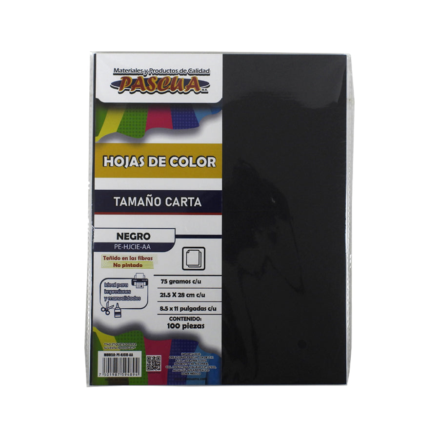 PAPEL BOND PASCUA CARTA COLOR 100 HOJAS