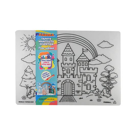 TAPETE MANTELETA DIVERTIDA PARA COLOREAR PASCUA