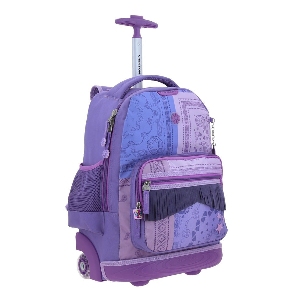 MOCHILA GRANDE CON RUEDAS CHENSON MORADO HAPPY GIRL COWLI HG70256-U