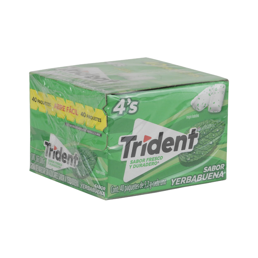 GOMA DE MASCAR TRIDENT MACRO YERBABUENA PAQ C40 PZAS