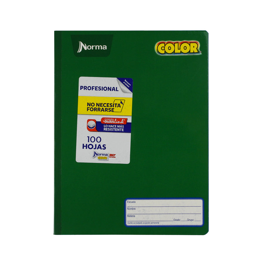 CUADERNO PROFESIONAL NORMA COLOR 360 COSIDO 100 HOJAS