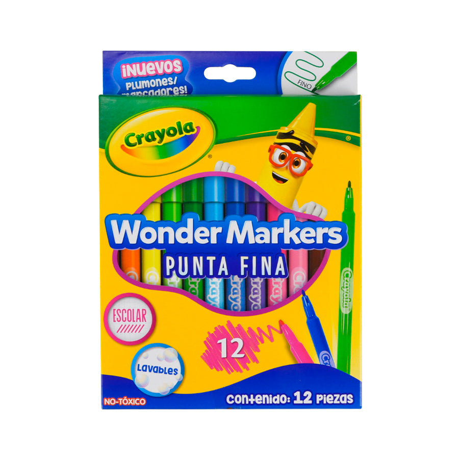 MARCADORES DE AGUA PF CRAYOLA WONDER MAERKERS C12 PIEZAS