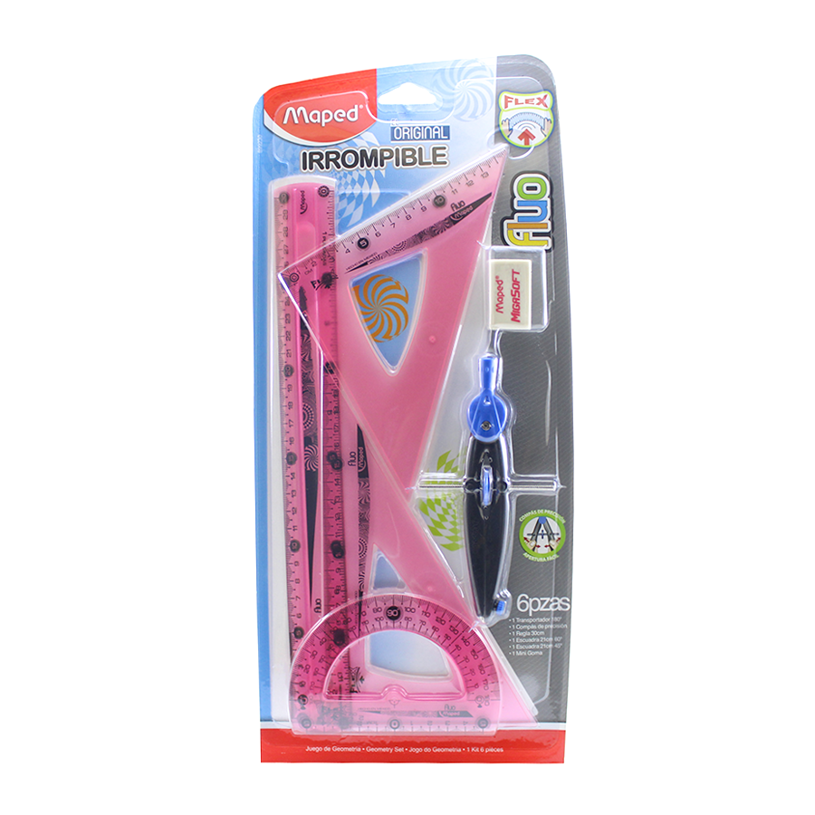 JUEGO DE GEOMETRIA MAPED BASIC FLEX IRROMPIBLE 6 PIEZAS