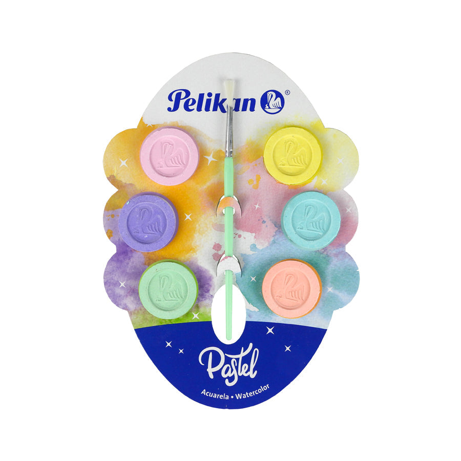 ACUARELA DE CARTON PELIKAN PASTEL 6 PASTILLAS