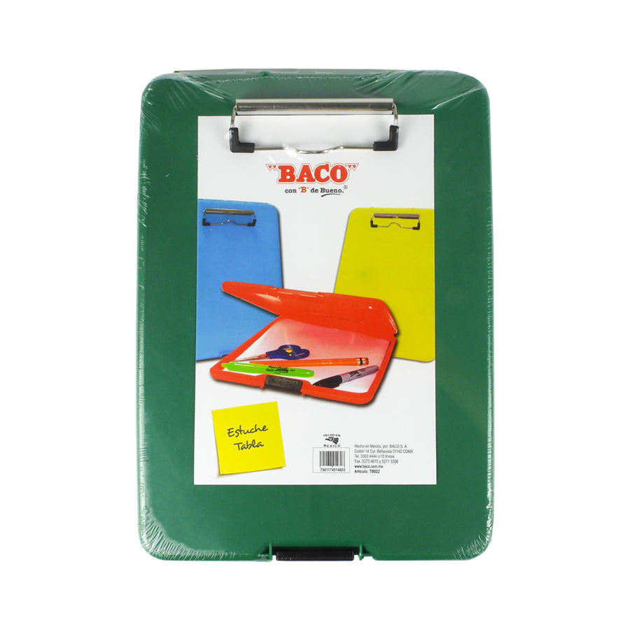 TABLA AGARRAPAPEL BACO CARTA PLASTICA ESTUCHE TB022