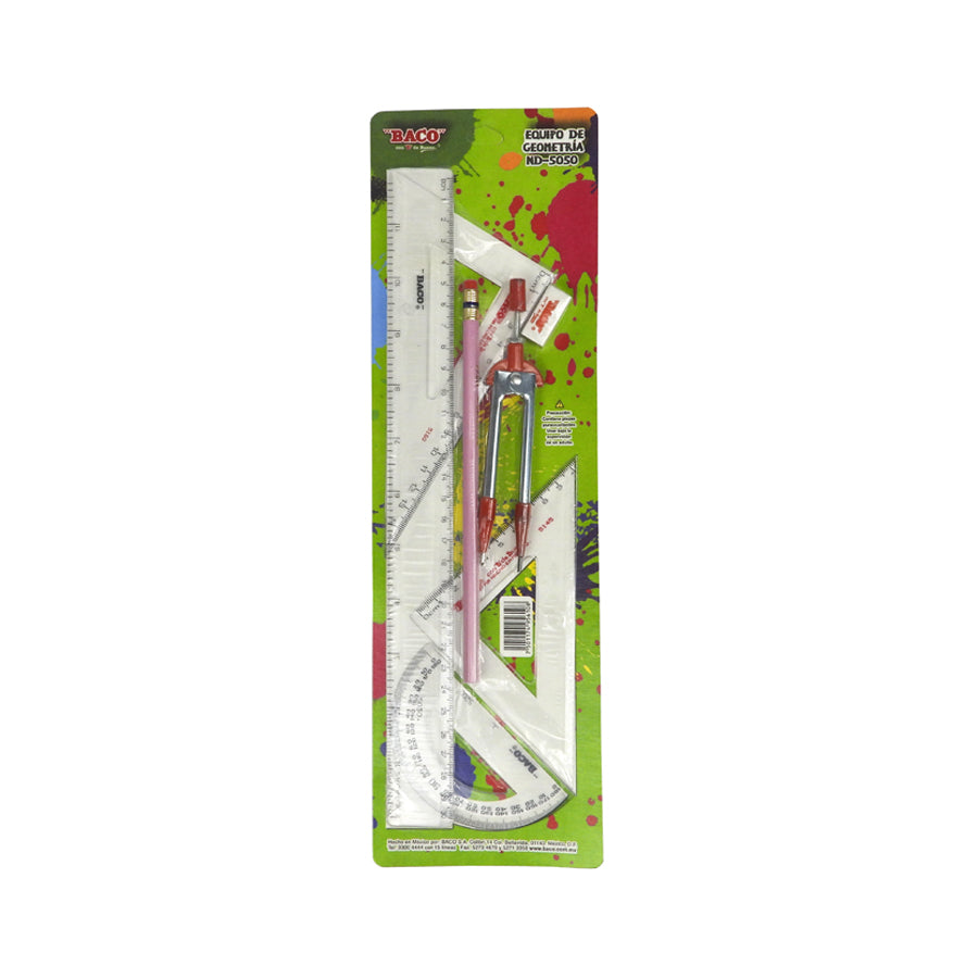 JUEGO DE GEOMETRIA BACO 7 PIEZAS ND5050