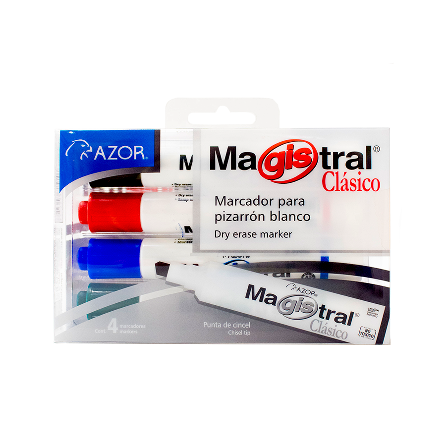 MARCADORES PARA PINTARRON MAGISTRAL CLASICO SURTIDO 4 PIEZAS