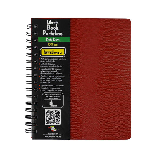 CUADERNO FORMA FRANCESA PRINTAFORM COBRA PASTA DURA DOBLE ARILLO CUADRO GRANDE 100 HOJAS