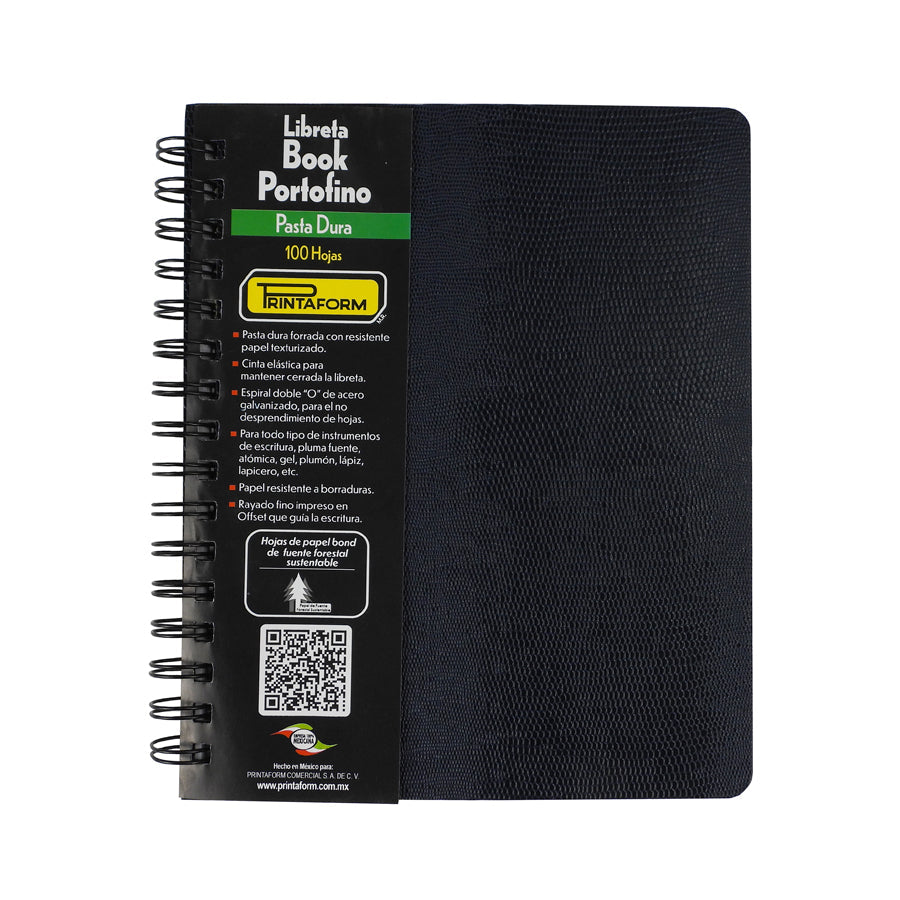 LIBRETA DE APUNTES PRINTAFORM A6 COBRA PASTA DURA DOBLE ARILLO 100 HOJAS