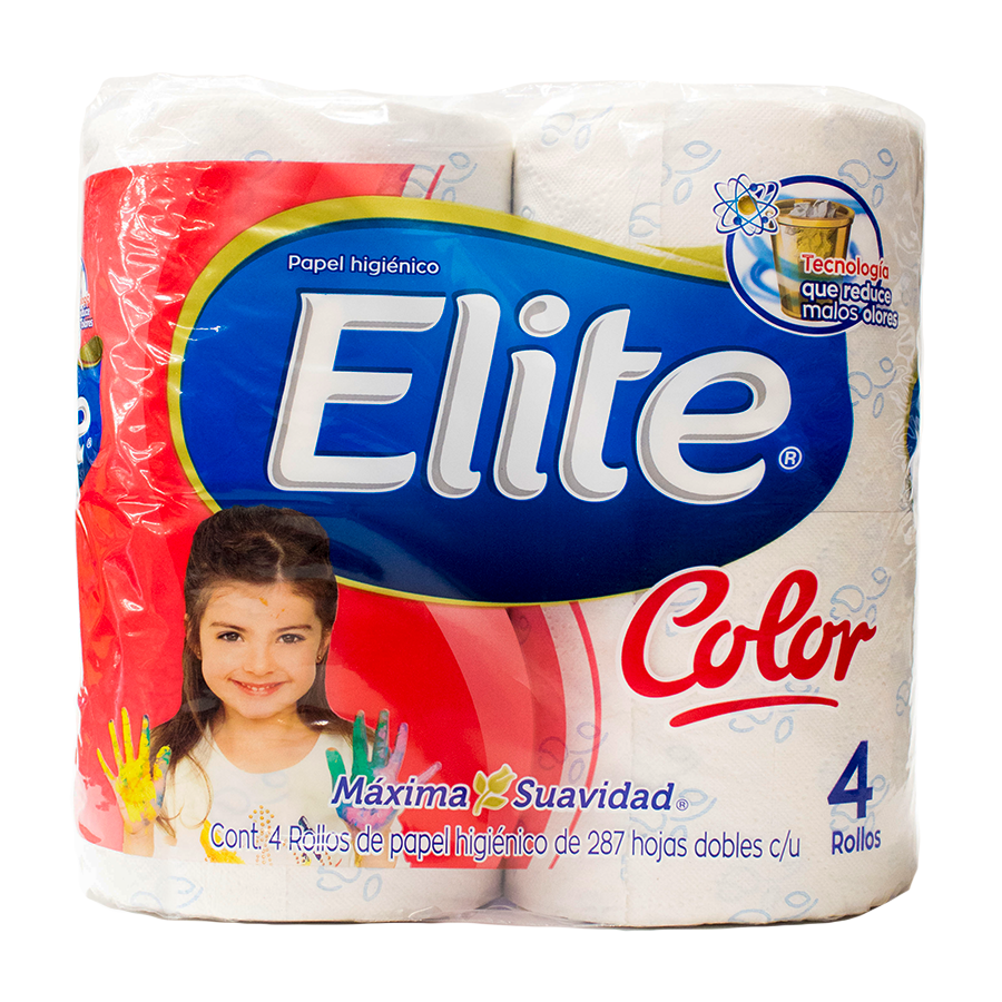 PAPEL HIGIENICO ELITE COLOR 4 PIEZAS