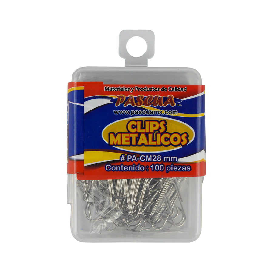 CLIPS PASCUA METALICOS C100 PZAS PA-CM28MM