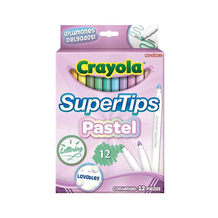 MARCADORES DE AGUA PG CRAYOLA SUPER TIPS PASTEL C12 PZAS