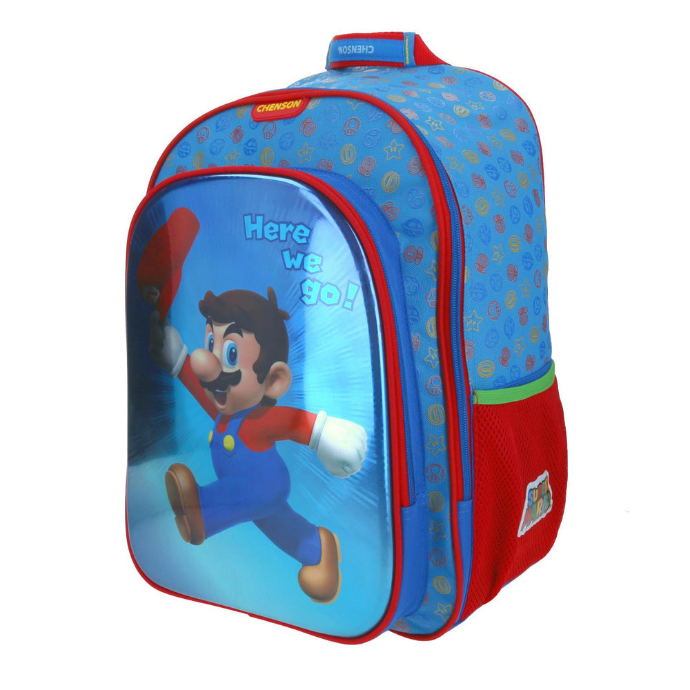 MOCHILA GRANDE CHENSON AZUL MARIO BROS FLASHY MB65676-9