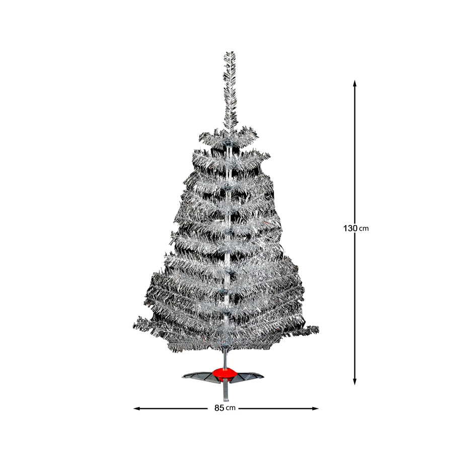 ARBOL DE NAVIDAD PINOPLASTIC ESPECIAL BLANCO PLATA No4 130CM