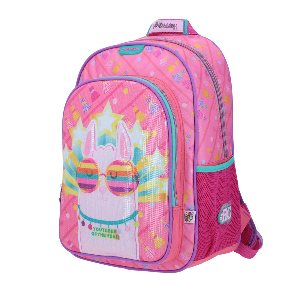 MOCHILA GRANDE CHENSON ROSA HAPPY GIRL CHEI HG65418-P