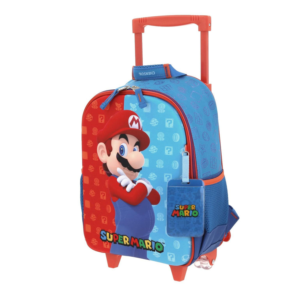 MOCHILA CON RUEDAS CHICA CHENSON AZUL MARIO BROS DULP MB66082-9