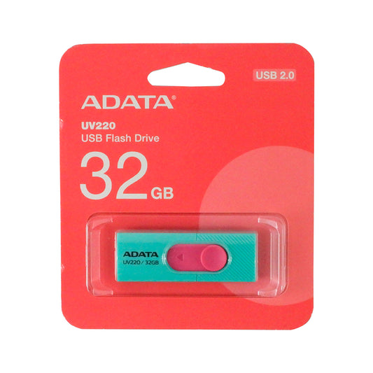 MEMORIA USB ADATA 32GB VERDE/ROSA UV220