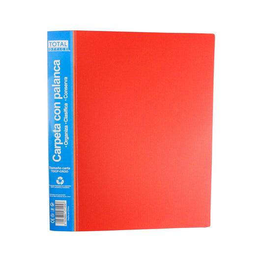 CARPETA DE PLASTICO C/PALANCA T/C SUNFULL ROJO OPACO