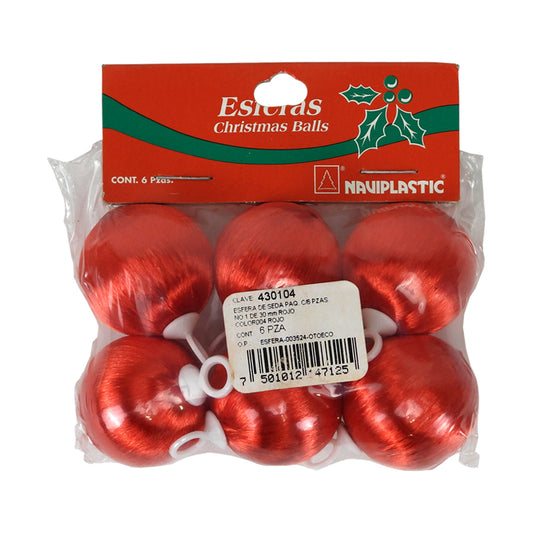 ESFERA DE SEDA NAVIPLASTIC ROJO C6 PIEZAS No1 30MM