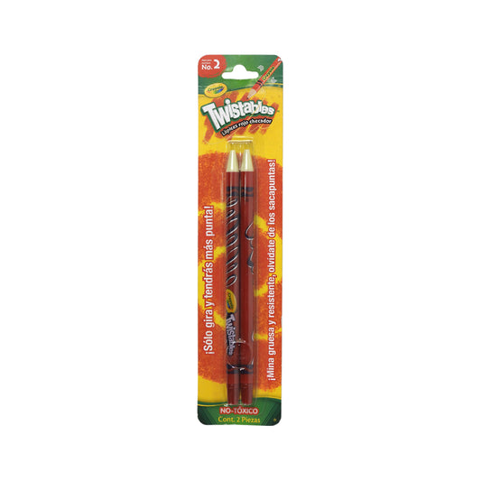 LAPICES CRAYOLA TWISTABLES ROJO CHECADOR C2 pzas