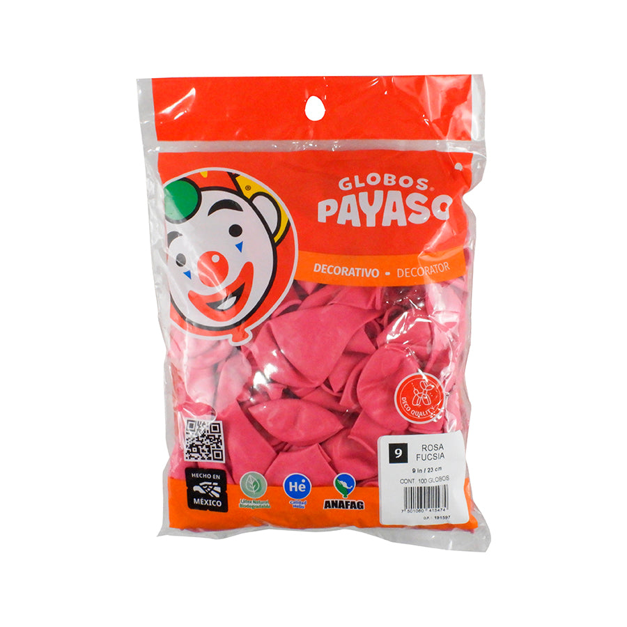 GLOBO PAYASO DECORADOR N9 100 PIEZAS
