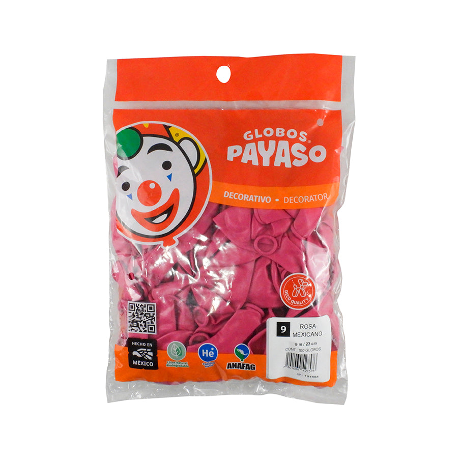 GLOBO PAYASO DECORADOR N9 100 PIEZAS
