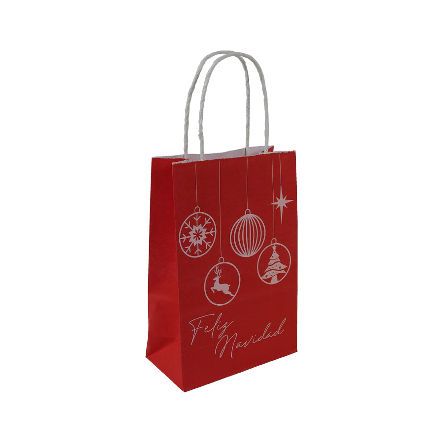 BOLSA DE REGALO CHI CALTOM CON ASA NAVIDAD ROJO