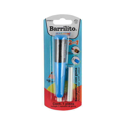 SACAPUNTAS DE PLASTICO BARRILITO TIPO BOLIGRAFO SP8803