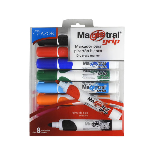 MARCADOR P/PINTARRON MAGISTRAL GRIP BLISTER C8 PZAS 8398