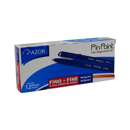 BOLIGRAFO PF AZOR PIN POINT BARRIL AZUL C12 PZAS