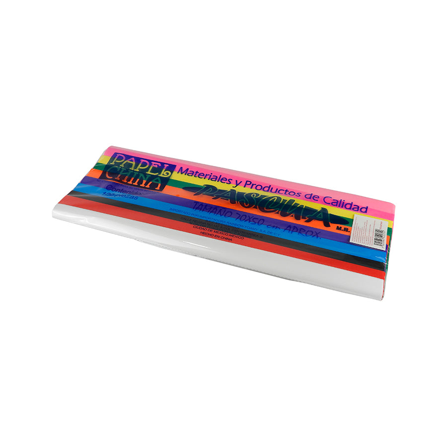 PAPEL CHINA PASCUA COLORES SURTIDOS C100 PZAS