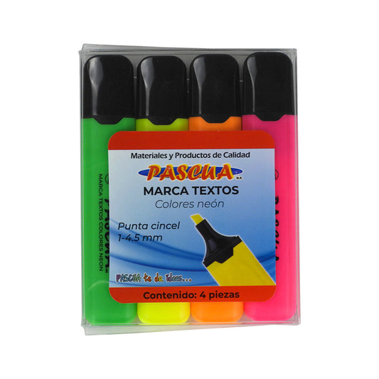 MARCATEXTO PASCUA COLORES NEON C4 PZAS