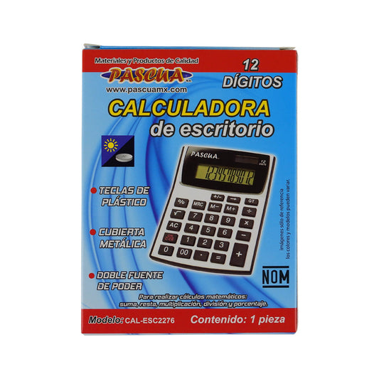 CALCULADORA DE ESCRITORIO PASCUA 12 DIG MOD.CAL-ESC2276