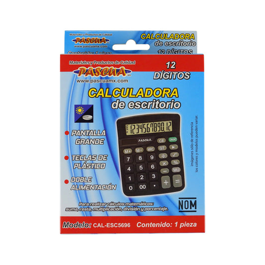 CALCULADORA DE ESCRITORIO PASCUA 12 DIG MOD.CAL-ESC5696