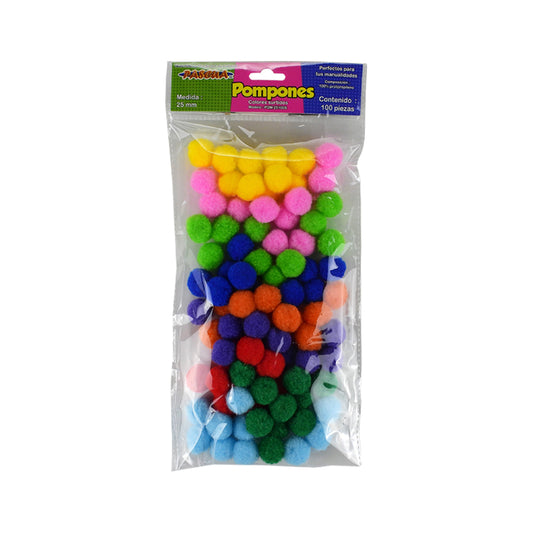 POMPON PASCUA #25 SURTIDO C100 PZAS