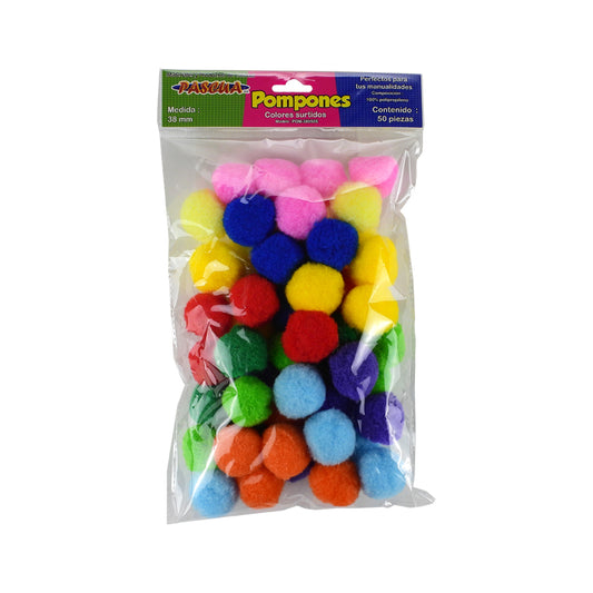 POMPON PASCUA #38 SURTIDO C50 PZAS