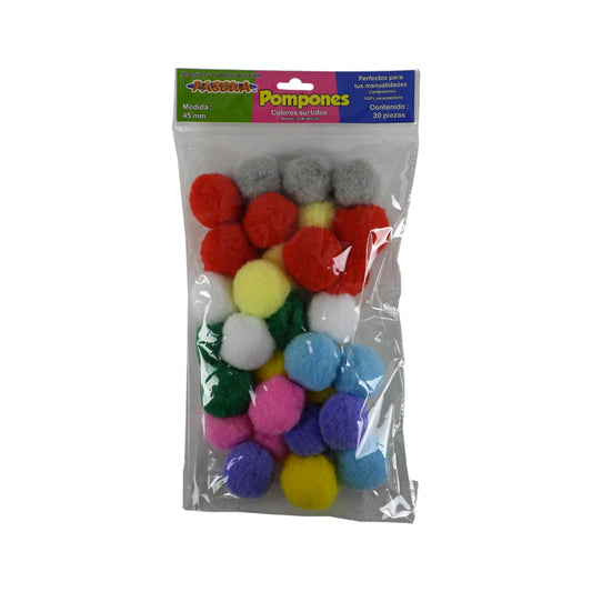 POMPON PASCUA #45 SURTIDO C30 PZAS