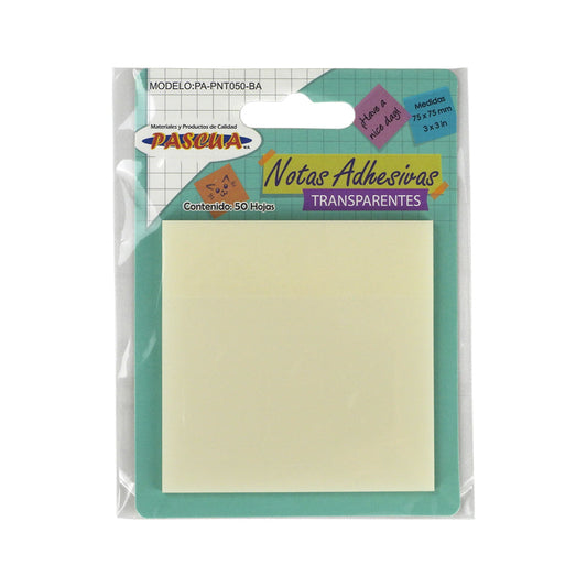 NOTAS ADHESIVAS PASCUA TRANSPARENTES BLANCO C50 PZAS