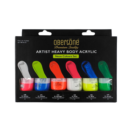 PINTURA ACRILICA OBERTONE ARTIST HEAVY BODY NEON C6 PZAS