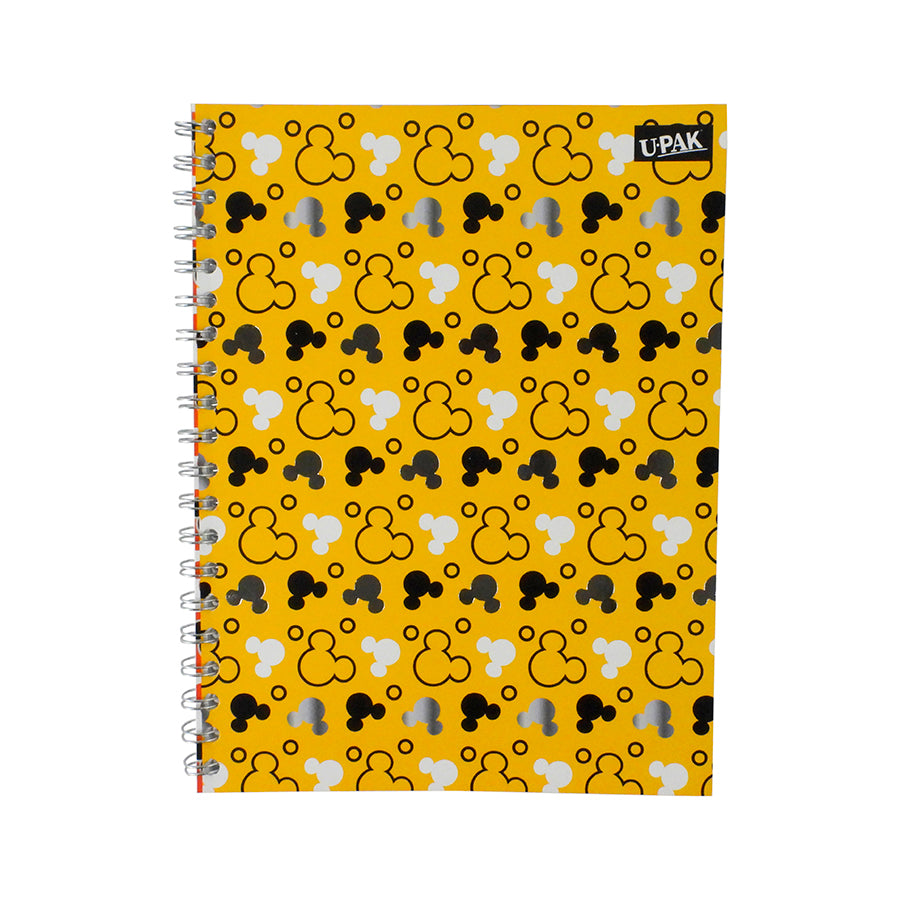 CUADERNO PROFESIONAL UPAK MICKEY MOUSE DOBLE ARILLO CUADRO GRANDE 100 HOJAS