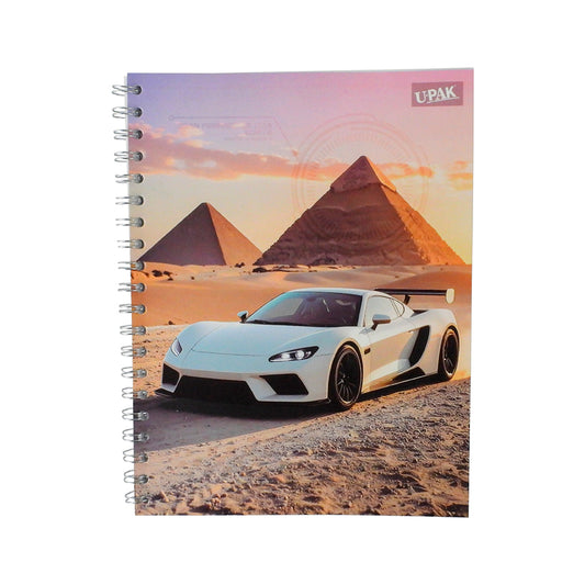 CUADERNO PROFESIONAL UPAK AUTOS DOBLE ARILLO CUADRO GRANDE 100 HOJAS