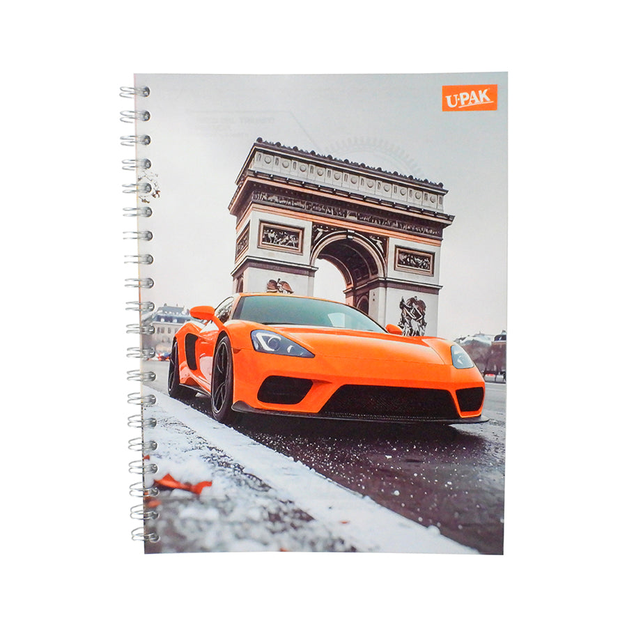 CUADERNO PROFESIONAL UPAK AUTOS DOBLE ARILLO CUADRO GRANDE 100 HOJAS